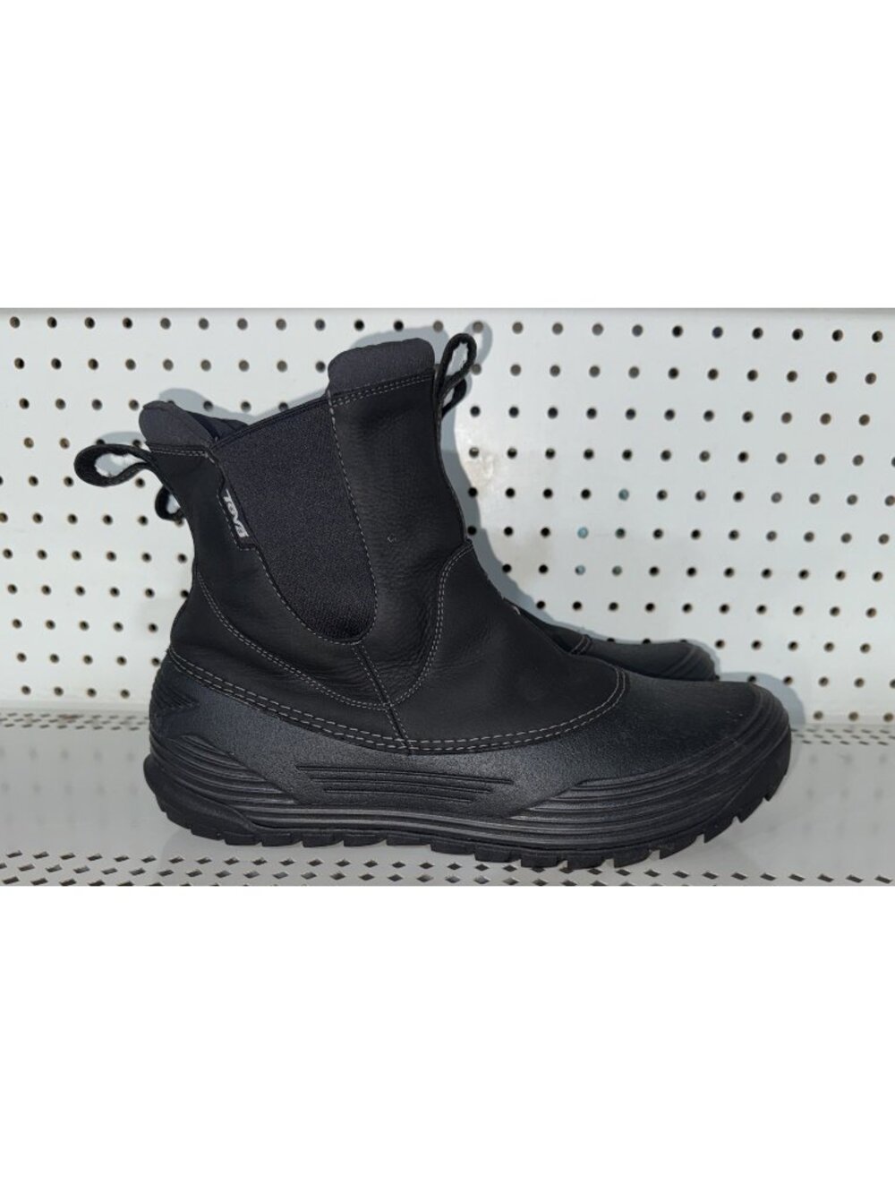 Teva Loge Peak Mens Leather Pull On Insulated WP Winter Snow Boots Size 12 Black